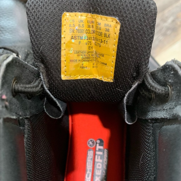 🚫SOLD🚫Women’s Skechers | Workshire Peril Steel Toe Boots sz 8.5 - Picture 3 of 8